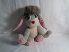  Vintage 1997 Fox Anastasia Dog Pooka Gray Pink Plush Animal 8&quot; - $7.86