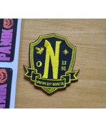 Bam! Horror Wednesday Nevermore Academy Embroidered Iron On Patch Black ... - £4.71 GBP
