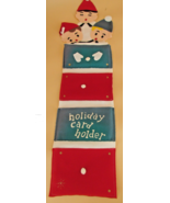 VTG Made In Japan Christmas Card Holder Wall Hanging 7” x 32” Santa - $47.49