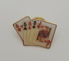 Four of a Kind Poker Card Hand Collectible Lapel Hat Pin - £15.42 GBP