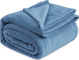 Bedsure Fleece Blankets King Size Washed Blue - Bed Blanket - £41.16 GBP