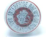 Antique Enterprise Brewing Co Porcelain Bottle Stopper - $37.57