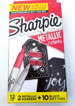 Sharpie Metallic Markers (Ruby &amp; Silver) + 10 Black Gift Tags - £10.99 GBP