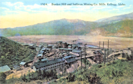 Kellogg Idaho~Bunker HILL-SULLIVAN Mining Co. Mills~Reproduction Postcard - £7.63 GBP