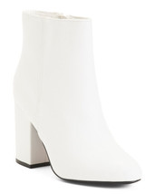 Madden Girl Wink Snip-Toe Sock Booties Faux Leather White Smooth 7.5 New - $32.00