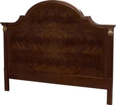 Headboard King Scarborough House Crotch Mahogany Fluted Columns Brass Ac... - £5,142.64 GBP