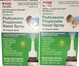 Lot of 2 CVS Children’s Fluticasone Propionate Nasal Spray 72 (144) SPRA... - $15.70