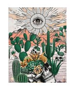 Tapestry Southwest Sonoran Desert Cactus Skulls Sun 5 ft x 4 ft Wall Han... - $17.99