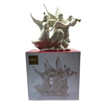 Mikasa Porcelain Angel Trio Holiday Elegance White Gold Trim FK001 7&quot; Figure - £18.60 GBP