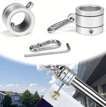 2 Pk Aluminum Alloy Rotating Flag Mounting Rings Tangle Free 1-3/8” to 1... - $12.99