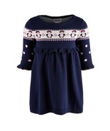 Blueberi Boulevard Baby Girl 6-9M Navy Blue Penguin Polka Dot Sweater Dr... - $479.73 MXN