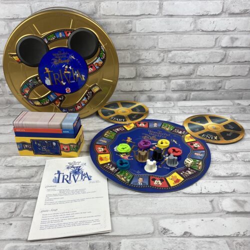 The Wonderful World of Disney Trivia Board Game Complete 1997 Metal Tin Case - £17.56 GBP