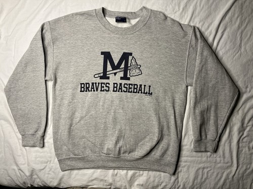 MV Sport Mississippi Braves Baseball Sweatshirt Men’s Large Gray Crewnec... - $40.00