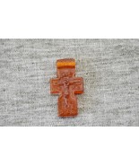 Orthodox cross made of amber - crucifixion Jesus - £15.71 GBP