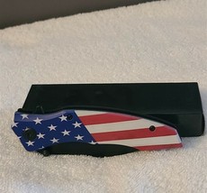 American Flag Usa United States Spring Assisted Knife With Belt Clip - $13.50