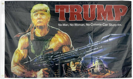 Trump Make America Great Again flag 3 x 5 Machine Gun MAGA Rambo Trump 2024 RPG - £18.52 GBP