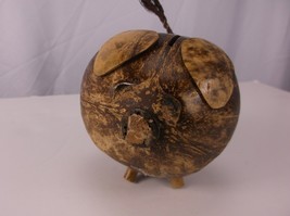 Coconut Husk Piggy Bank Muff Nose Islander Hawaiian Polynesian Hand Made Clctibl - £7.92 GBP