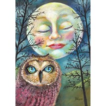 Toland Home Garden 12x18 Inch Double Sided Garden Flag Fall Flag, Moonlit Owl Wi - £12.82 GBP