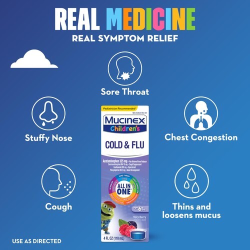 Mucinex *11/2025* Children's Cold, Cough, & Sore Throat 4 fl oz Item image 2
