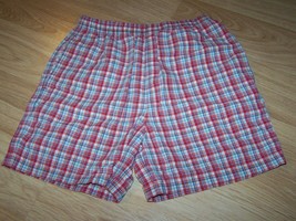 Girls Size 6 Talbots Kids Red Blue Plaid Checks Cotton Summer Shorts EUC - £9.47 GBP