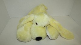 Puppy dog plush yellow white lying down Antics 1981 Bellstone trading Korea - £11.67 GBP