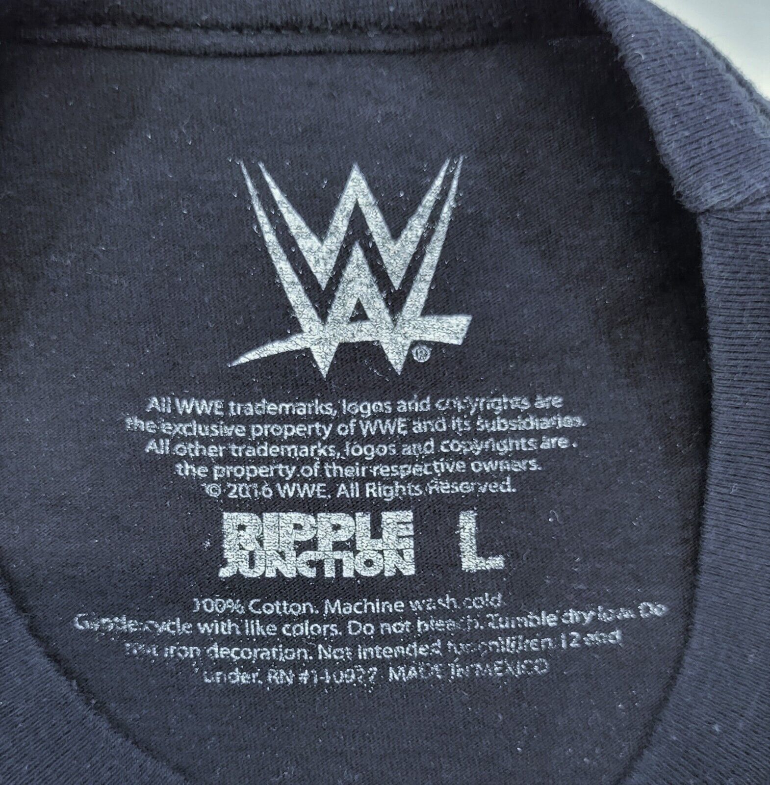 D) WWE Cesaro King of Swing Wrestling Black T-Shirt Ripple Junction Men's Large Item image 6