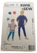 Kwik Sew Sewing Pattern 2049 Girls Pants Shirts Tops Outfit Size 8 10 12 14 UC - $4.99