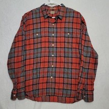 Lucky Brand Men&#39;s Flannel Shirt Size XL Red Button Up Plaid Short Sleeve... - $25.87