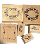 Stampin Up! Vintage Labels Wood-Mounted Rubber Stamps Set Of 6 - $13.16 CAD
