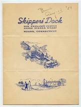 Skippers&#39; Dock Menu New England&#39;s Famous Shore Dinner Wharf Noank Connecticut  - £76.31 GBP