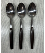 Vintage Hearthside Stainless Flatware Lot of 3 Tablespoons Brown Handle - £10.74 GBP