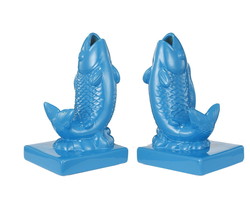 A&amp;B Home Blue Ceramic Fish Bookend Set - $48.51