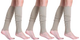 AWS/American Made 3 Pairs Knitted Leg Warmers for Women 80s Style (Beige 3 Pairs - £14.89 GBP