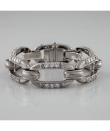 Judith Ripka Sterling Silver CZ Diamonique Cable Link Bracelet 7&quot; - $414.01 CAD