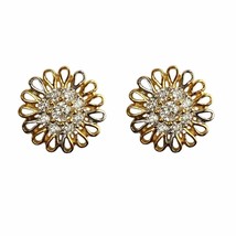 18Kt Solid Yellow Gold Cubic Zirconia CZ Handmade Round Stud Women Earrings - £338.72 GBP