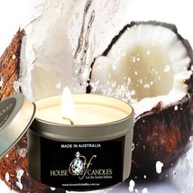 Coconut Cream Eco Soy Wax Scented Tin Candles, Vegan Friendly, Hand Poured - £11.99 GBP+