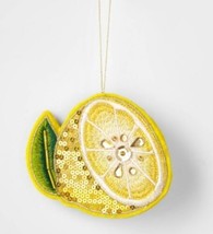 New Wondershop Lemon Citrus  Fruit Ornament Felt Sequin Target 2022 - £6.25 GBP