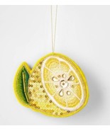 New Wondershop Lemon Citrus  Fruit Ornament Felt Sequin Target 2022 - £6.25 GBP