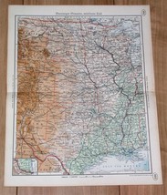 1938 Original Vintage Map Of Central Usa Texas Oklahoma Louisiana Colorado - £15.76 GBP