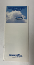 Midwest Express Airlines Timetable 1990 - $16.78