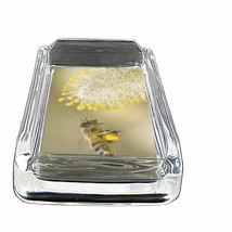 Bee Glass Ashtray D4 4&quot;x3&quot; Honey Swarm BumbleBee Winged Insect Bug - £39.52 GBP