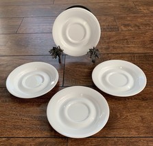 (4) Vtg COMCOR Tableware by Corning White Saucers 5 1/2” - $8.59