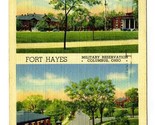 Fort Hayes Military Reservation Linen Postcard Columbus Ohio PX &amp; Entrance - £8.56 GBP