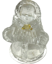 Vtg 1981 GOEBEL Clear Lead Crystal Angel Bell With Accordian 3.5&quot; West Germany - £10.15 GBP