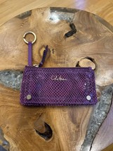 Cole Haan Purple Textured Leather Card Wallet with Key Ring - $19.80