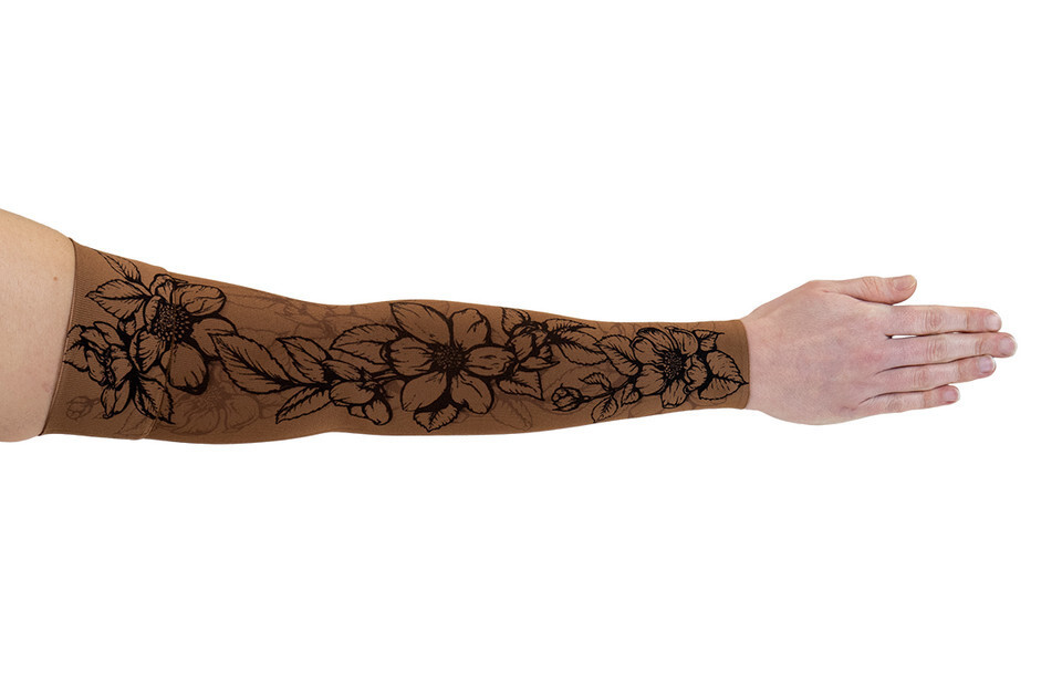 CAROLINA MOCHA Compression Sleeve by LYMPHEDIVAS, Gauntlet Opt, ANY SZ/L... - $92.00+
