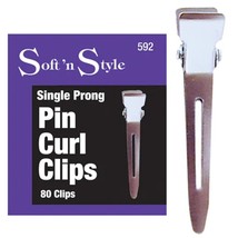  Soft N Style Single Prong Curl Clips (592) - 80pk - £16.11 GBP