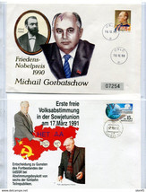 Norway/Russia 2 Covers Mi. Gorbatschov  Nobel prize winner/1st free election USS - £8.03 GBP