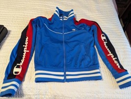 Vtg Champion Jacket Blue/Red/Black/WhiteXS 80’s 90’s  Oversized Excellent Cond - £23.35 GBP