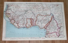 1937 Original Vintage Map Of Western Africa Nigeria Togo Senegal Sierra Leone - £20.92 GBP